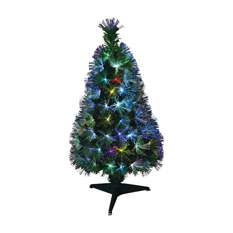 Sapin de Noël artificiel décoré Fibre optique + LED Pas cher