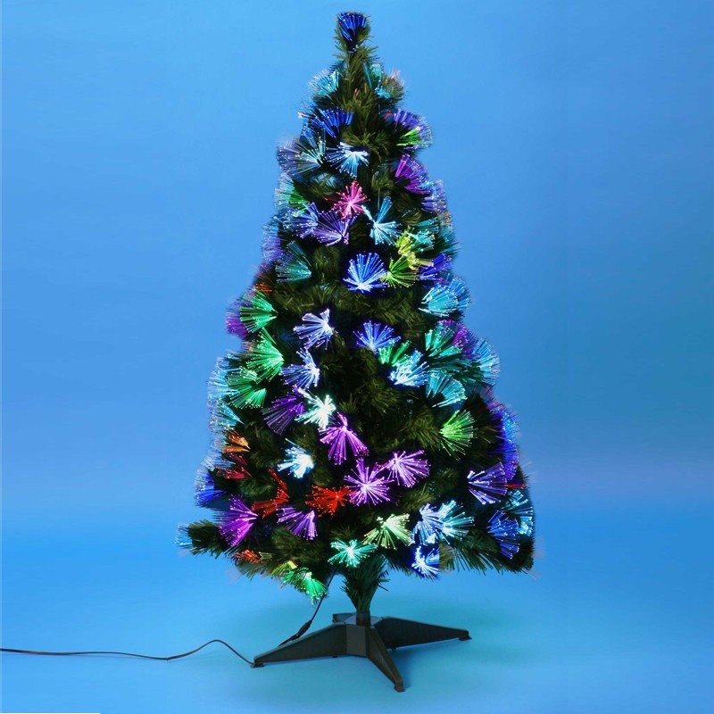 Sapin de Noël artificiel décoré Fibre optique + LED Pas cher