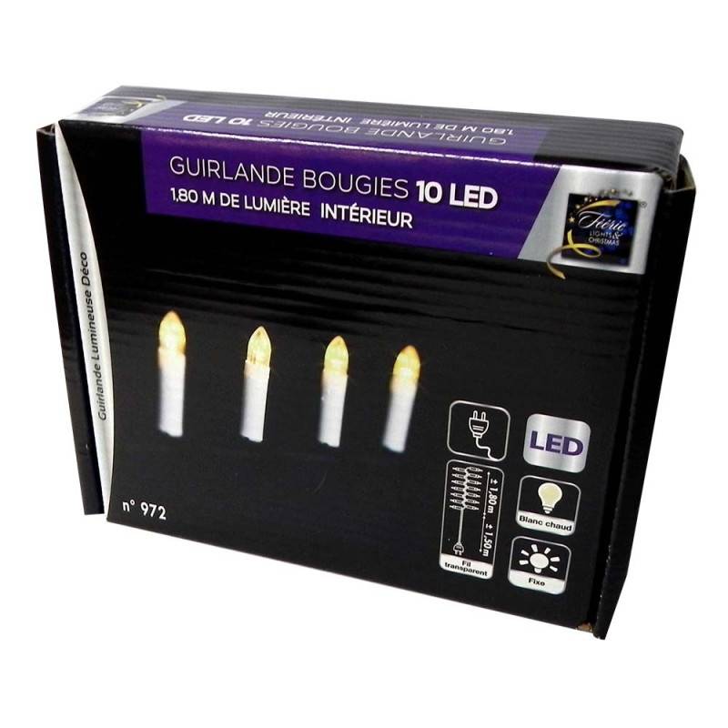 Guirlande lumineuse 10 bougies LED