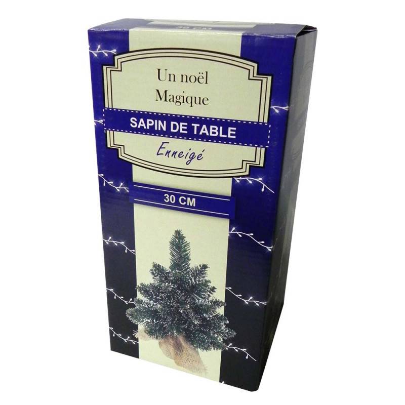 Sapin de Noël de table avec pied en toile de jute