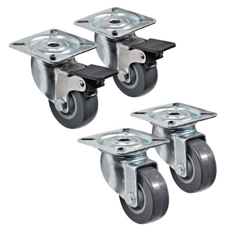 Roulettes pivotantes 50 mm - Vendu par 4 Roulettes pivotantes 50 mm - Vendu par 4