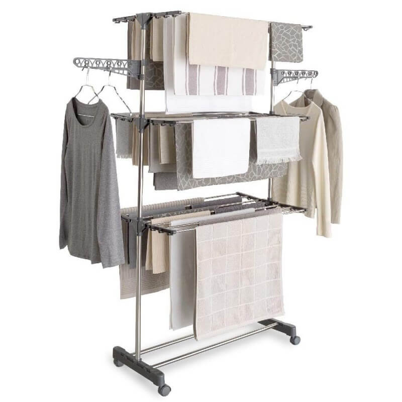 Séchoir linge tour sur pied 80x57x165 cm - Distriartisan