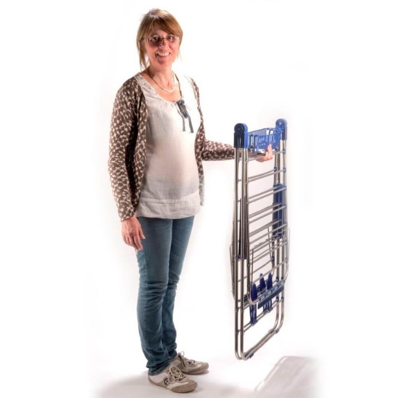Étendoir à linge inox avec porte cintres (5)