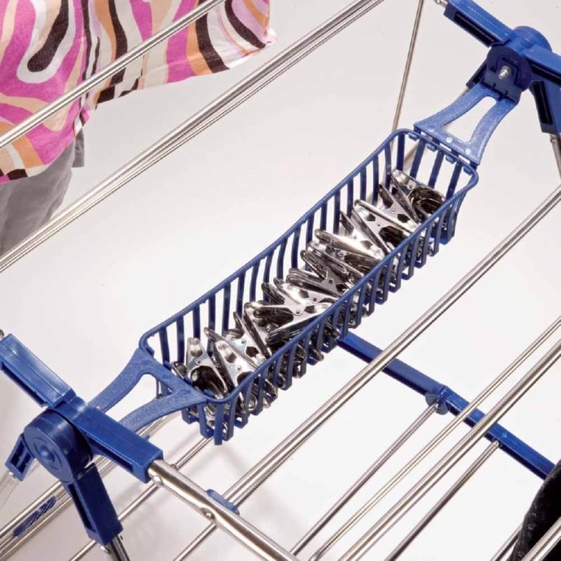 Étendoir à linge inox avec porte cintres (4)