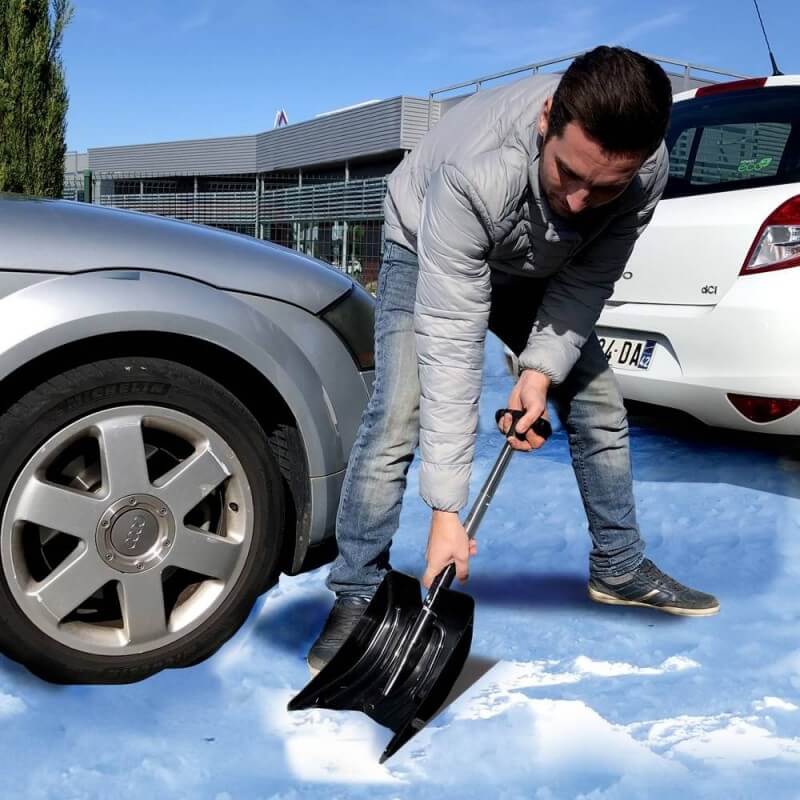 Grattoir à Neige pour Voiture Long Grattoir à Neige 2 en 1 avec