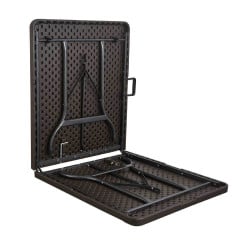 Table de jardin pliante 8 personnes 180 cm, imitation bois (1)