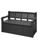 Banc coffre de jardin gris en plastique