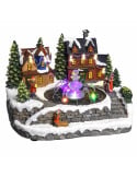 Village de Noël lumineux fontaine à eau
