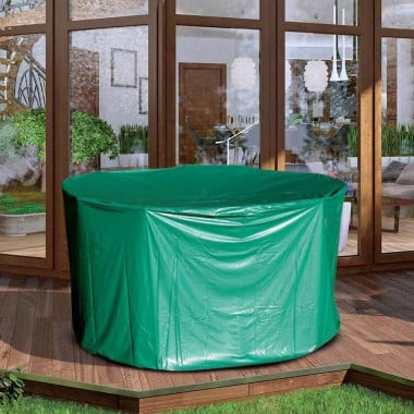 Housse de protection PVC table ronde de jardin - extérieur (2)