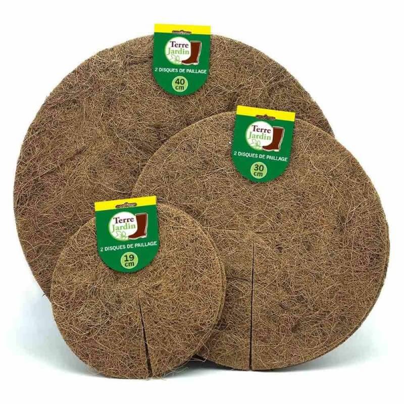 Lot de 2 disques de paillage coco fibres naturelles