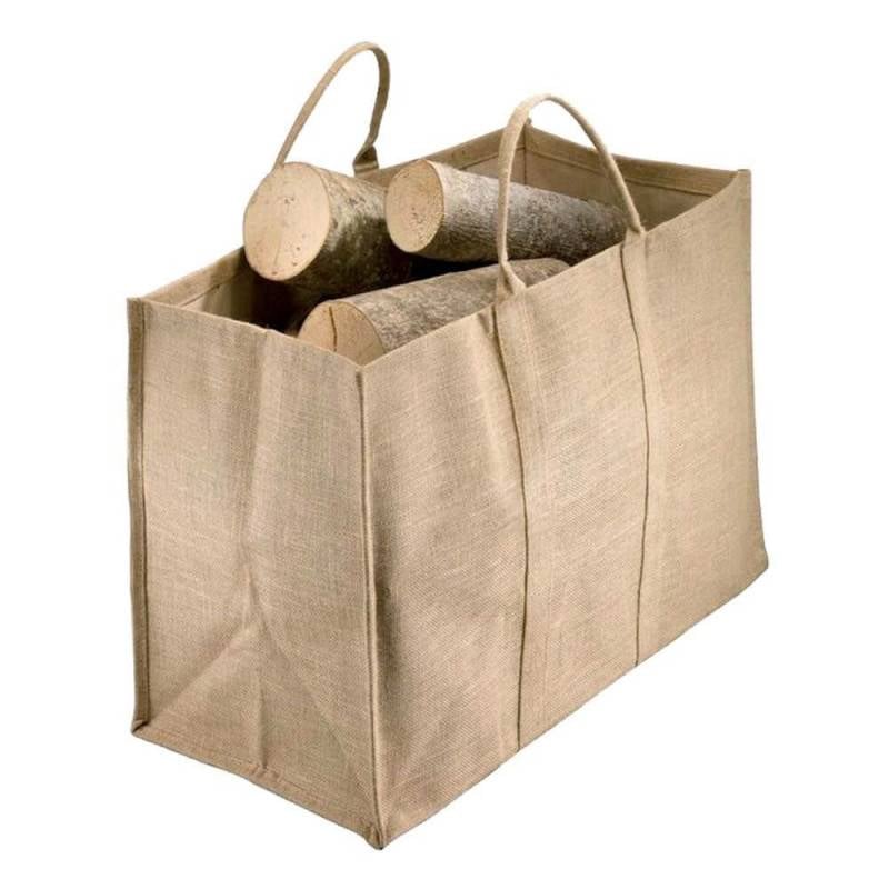 Sac à bûches en toile de jute