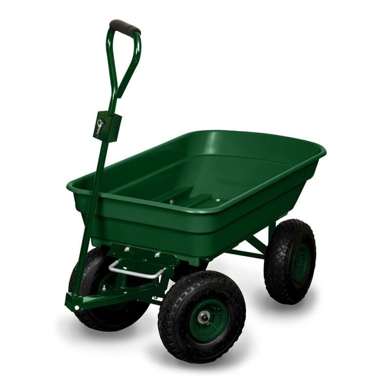 Chariot remorque de jardin remorque 4 roues - 120 kg - 52L