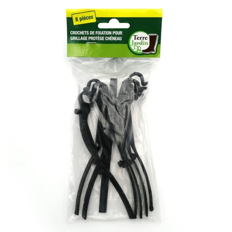 Lot de 8 crochets fixation grillage chéneau (1)