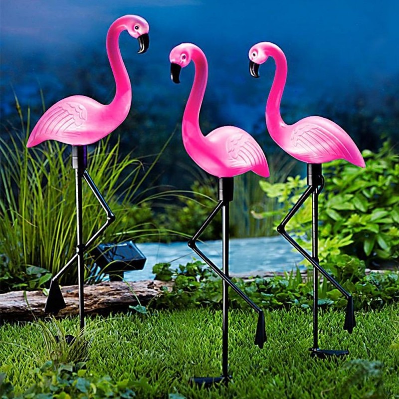 Led Solaire Jardin Lumière Flamant Rose Hibou Pelouse Lampe