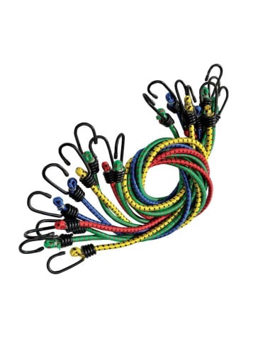 Sandow élastique 80cm avec crochets - Lot de 10