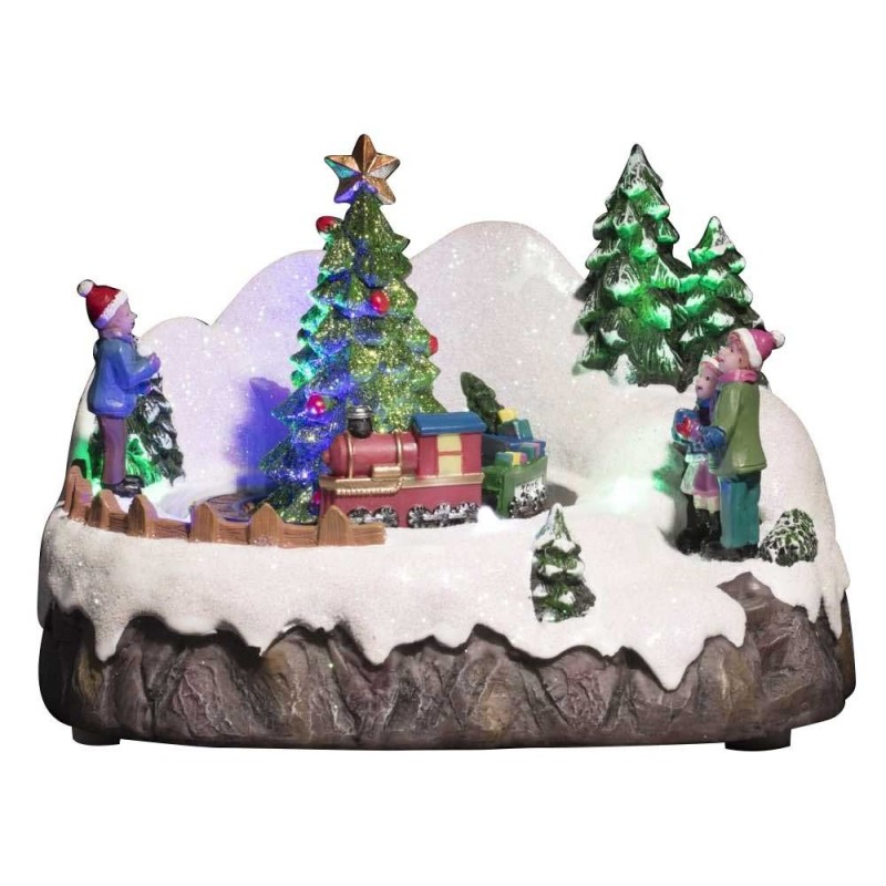 Village de Noel lumineux train animé Village de Noel lumineux train animé