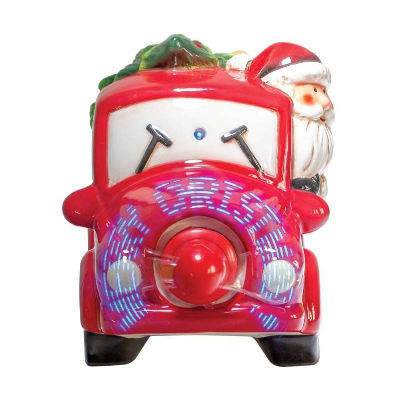 Voiture du Père-Noel musicale hologramme