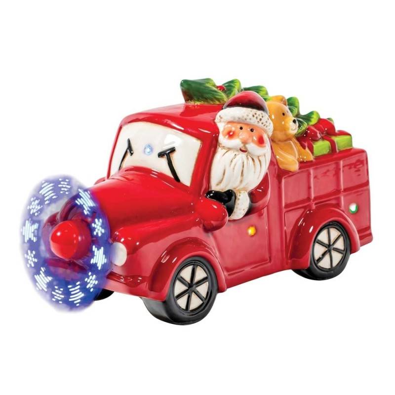 Voiture du Père-Noel musicale hologramme (1)