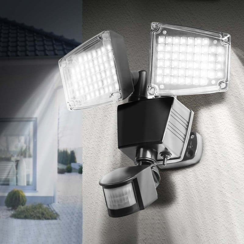 Double projecteur LED mural avec détecteur de mouvements (6)