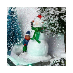 Village de Noël maison avec bonhomme de neige (2)