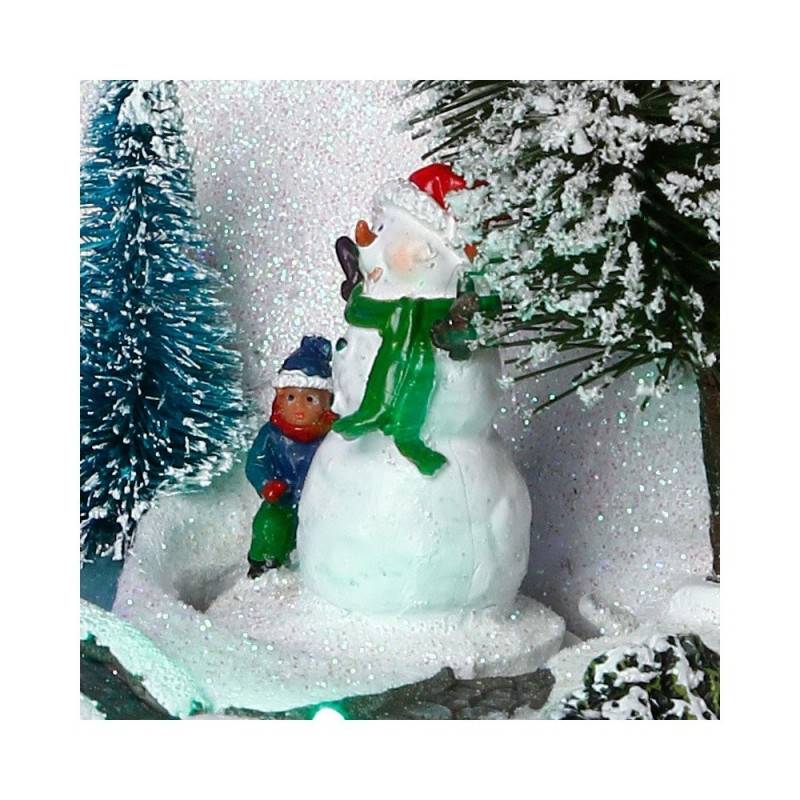 Village de Noël maison avec bonhomme de neige (2)