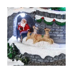 Village de Noël maison avec bonhomme de neige (3)