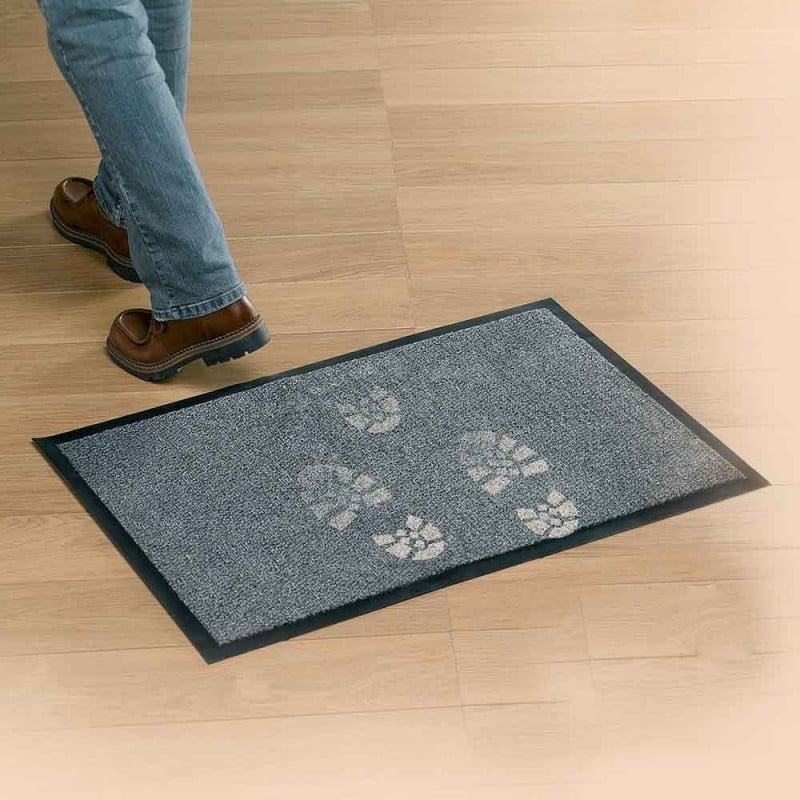 Paillasson gris clair pour porte d'entrée (1)