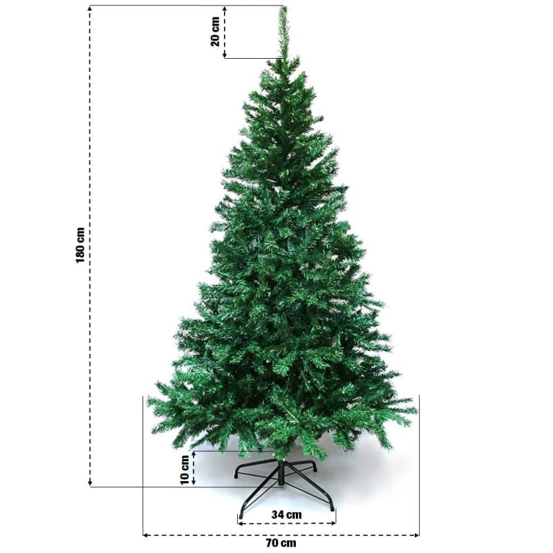 Sapin de Noël artificiel tradition et qualité - Arbre pour décoration de Noël avec support (17)