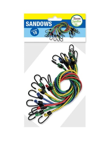 Sandow élastique 80cm avec crochets - Lot de 10 (1)