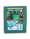 Housse de protection PVC table ronde de jardin - extérieur