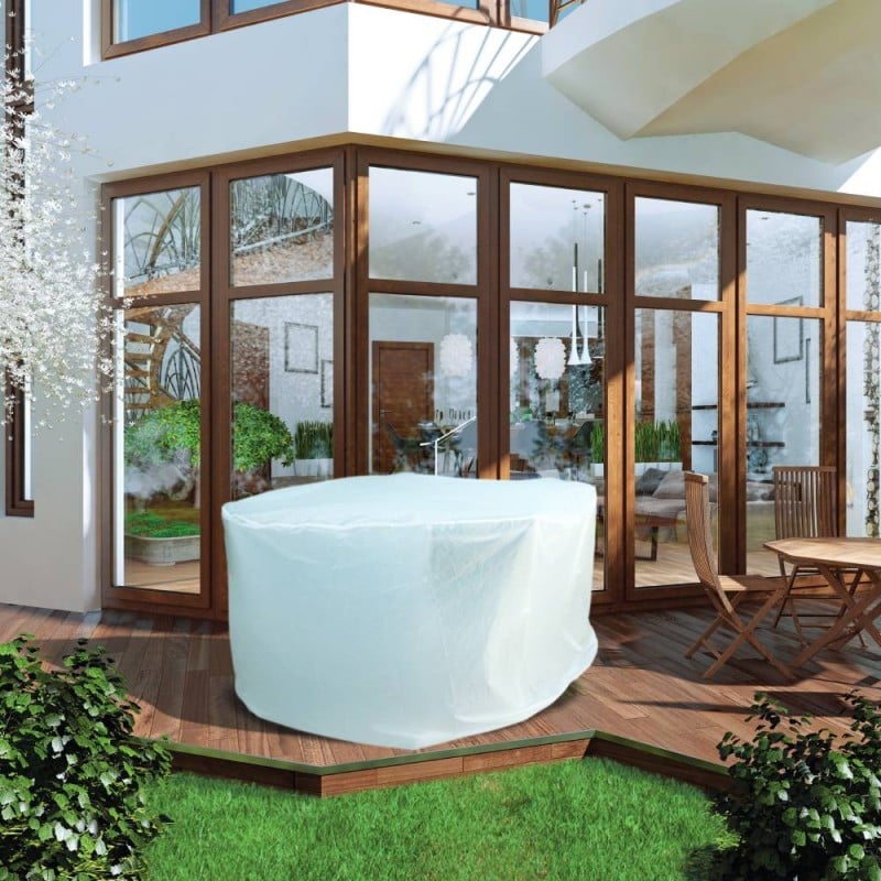 Housse protection TRANSPARENTE pour table salon meuble de jardin