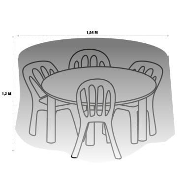 Housse de protection PVC table ronde de jardin - extérieur (3)
