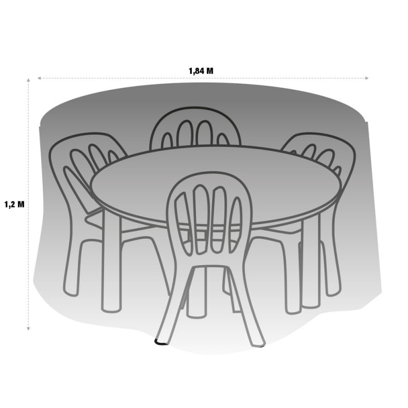 Housse de protection imperméable pour table ronde - Mobellia