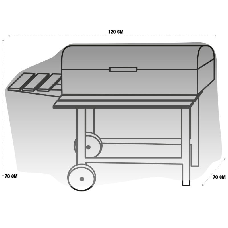 Housse pour barbecue , transparente - 1.2 x 0.7 x 0.7 m - Bache