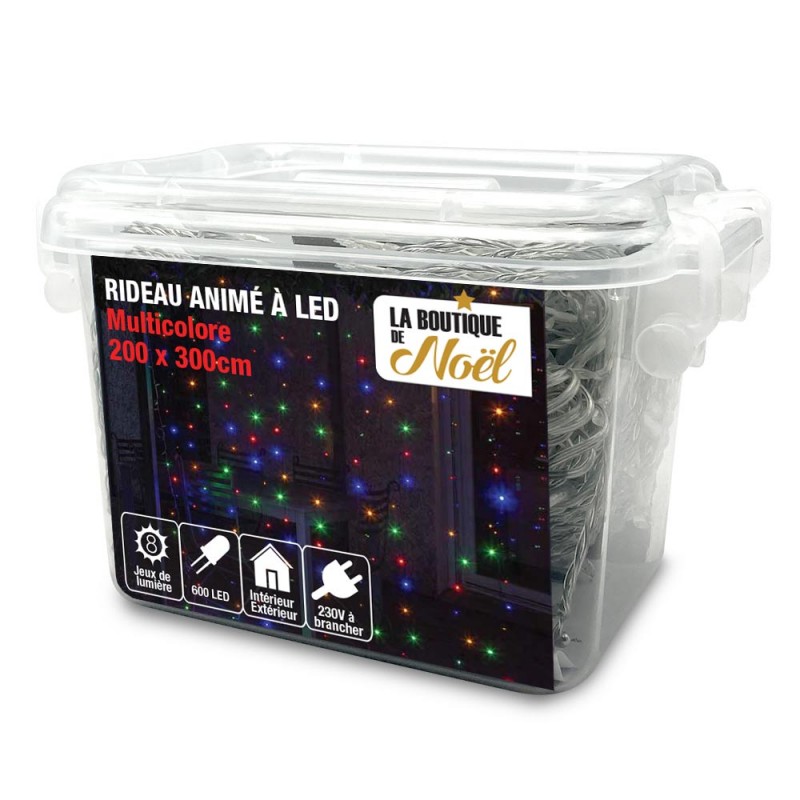 Guirlande électrique Noël - Rideau lumineux led 300 x 70 cm