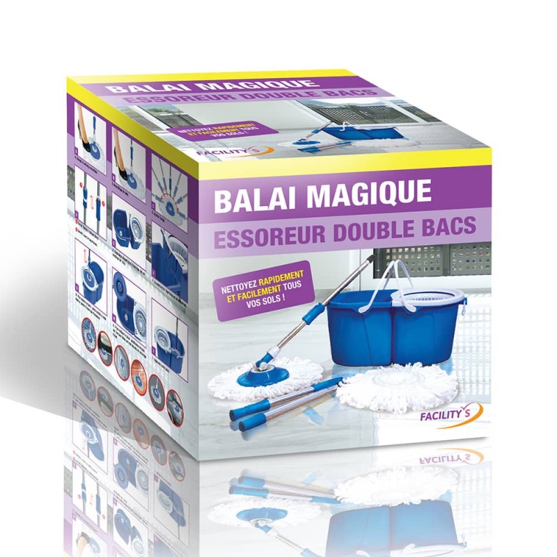 BALAI SORCIER - COIFFEUR COULEUR BLEU (SANS MANCHE) - Prod`hyge