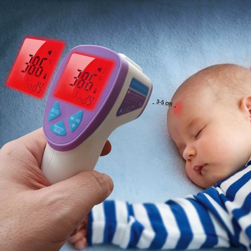 Thermomètre médical bleu digital écran LCD bébé enfant adulte corps