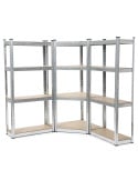 Triple étagère d'angle pour charges lourdes - 4 niveaux