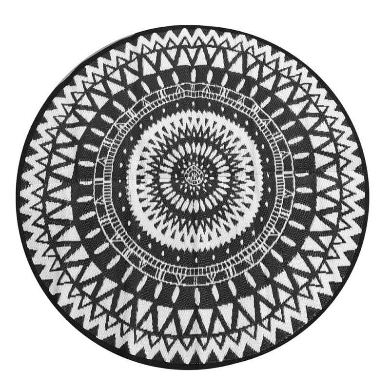 Tapis d'extérieur rond et réversible (1)