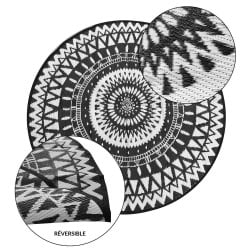 Tapis d'extérieur rond et réversible (2)