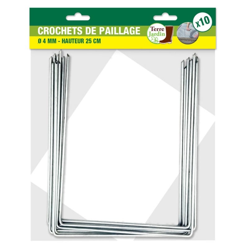 50PCS Piquets de Fixation en Acier Galvanisé, Ancrage au Sol de Jardin en  Forme de U pour Toile de Paillage, 150x25mm Ø 3mm, Vert