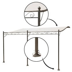 Tonnelle adossée beige 4 x 3 m (1)