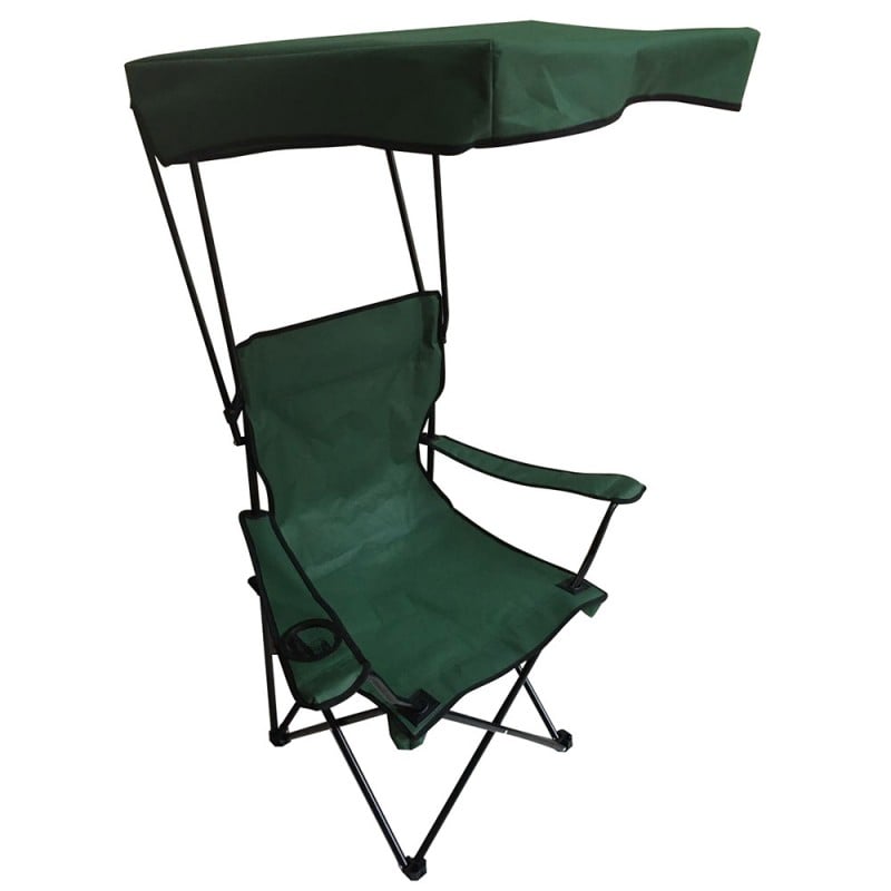 Giantex Chaise de Camping Pliable avec Pare-Soleil Réglable,Porte