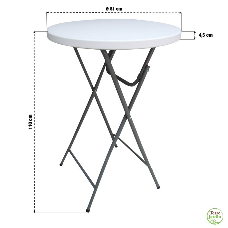 Table mange debout blanche hauteur 110cm : achat pas cher