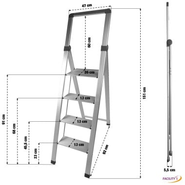 Escabeau 4 marches alu pro extra-slim (3)