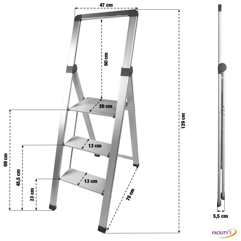 Escabeau marchepied 3 marches alu pro extra-slim (3)