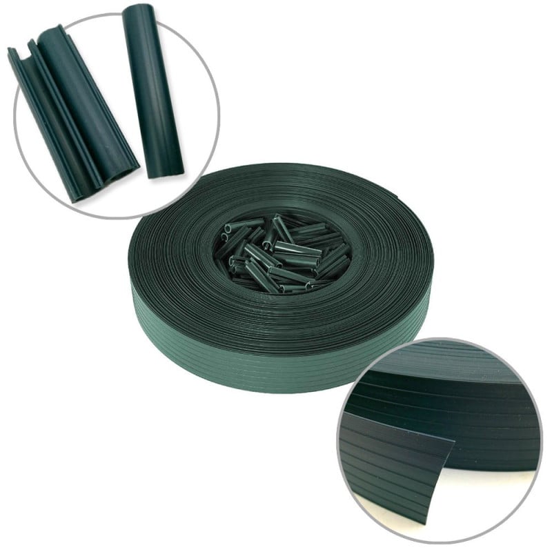 Kit brise vue occultant en PVC pour clôture à lamelles - 60 M (1)