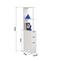 Meuble de rangement WC   toilettes ou salle de bains blanc (1)