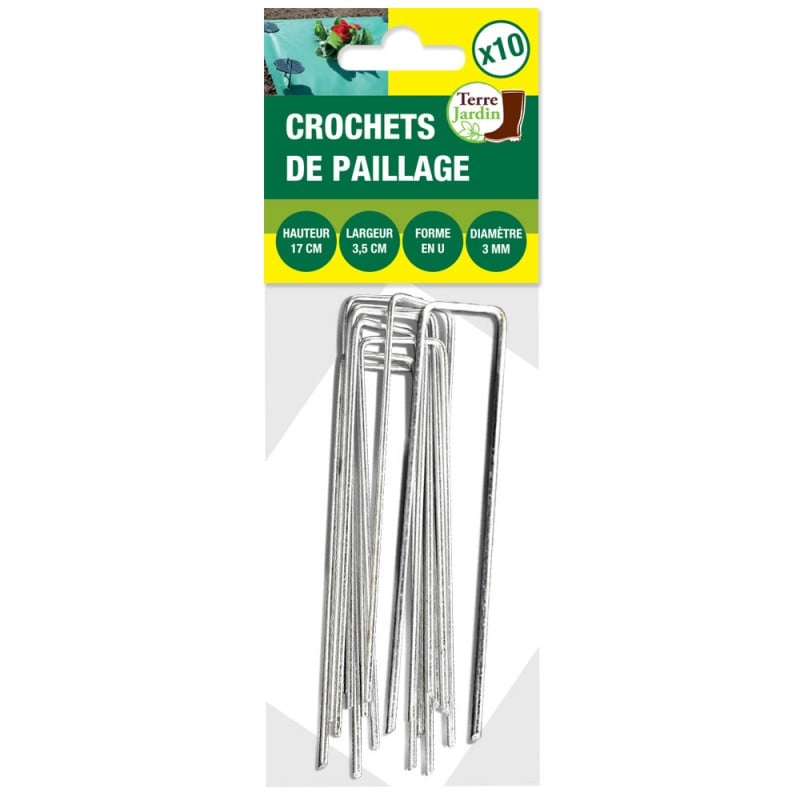 Lot de 10 piquets de fixation toile de paillage - Piquets pour