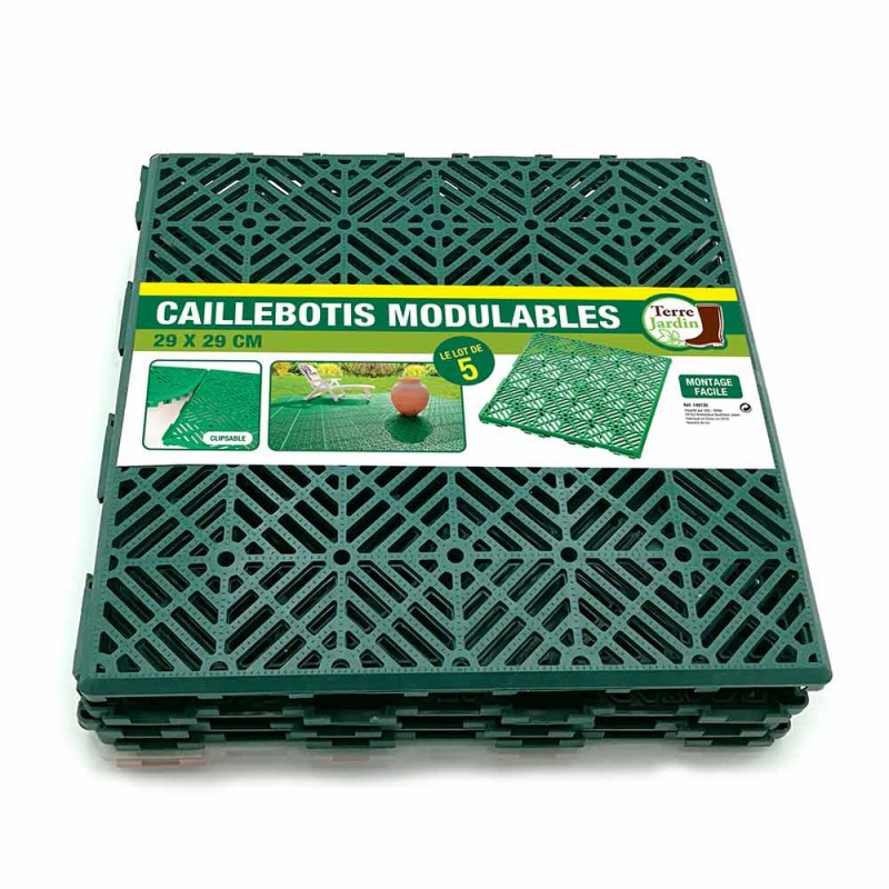 Caillebotis plastique vert - lot de 60